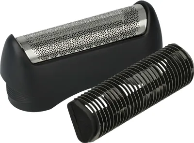 Produktbild von vhbw 1x Klingenblock, 1x Scherfolie mit Rahmen kompatibel mit Braun 5683, 5684, 5685, 130, 815, 835, 140, 150 Rasierer - Kombipack Schwarz Silber
