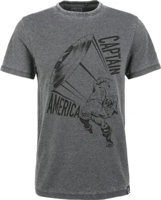 Produktbild von Recovered T-Shirt Marvel Captain America Shield Charcoal im zeitlosen Design Charcoal M
