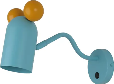 Produktbild von GTV Wandleuchte MOUSE für Kinderzimmer, Türkis Lampe, E27 Fassung, Max. 25W, IP20 - Fröhliches Design mit Mäuseohren