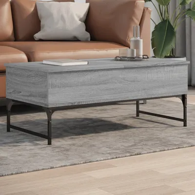 Produktbild von "Rabatt" Couchtisch modern - Wohnzimmertisch - Einfache Montage - Grau Sonoma 100x50x40 cm Holzwerkstoff und Metall - Kaffeetisch CC23207