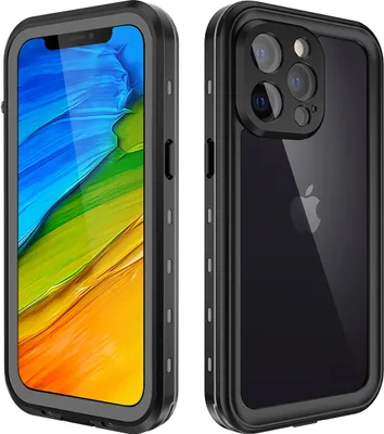 Immagine prodotto di Custodia impermeabile per iPhone 13 Pro, resistente alla polvere e alla neve, IP68 custodia protettiva completa con protezione dello schermo integrata nero