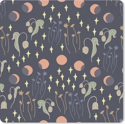 Produktbild von MuchoWow® Mauspad Mousepad Weltraum - Mond - Sterne - Blumen - Muster 30x30 cm - Mousepads - Maus Mat - Pad - Mausunterlage - Gaming