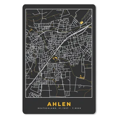 Produktbild von MuchoWow® Mauspad Mousepad Deutschland - Schwarz und Gold - Ahlen - Stadtplan - Karte 40x60 cm - Mousepads - Maus Mat - Pad - Mausunterlage - Schreibtisch Accesoire