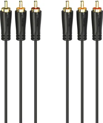 Immagine prodotto di Cavo audio/video Hama, 3 spine cinch - 3 spine cinch, placcato oro, 1,5 m