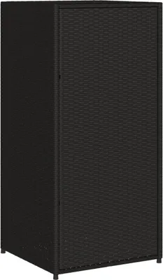 Produktbild von Gartenschrank Schwarz 55x55x111 cm Poly Rattan