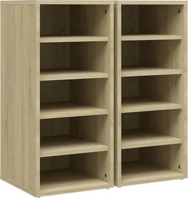 Image de vidaXL Armoires à chaussures 2 pcs. chêne Sonoma 31,5x35x70 cm Bois composite