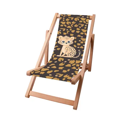 Image de Dreamroots Chaise longue pliante pour enfants Bois, bois de hêtre jusqu'à 130 kg, Chaise longue pliante avec réglage de l'inclinaison du dossier en 3 positions, Cheetoo