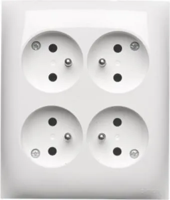 Zdjęcie produktu dla SIMON AQUACLICK Gniazdo Poczwórne 130x110x42mm IP20 BIAŁY UZIEMIENIE