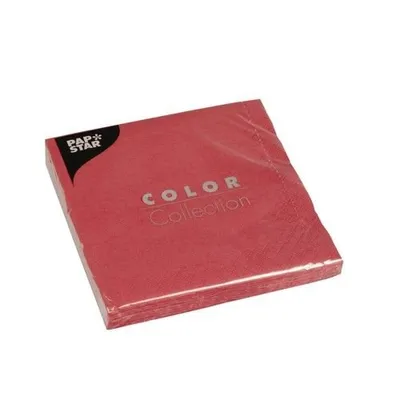Produktbild von 300 Papstar Servietten, 3-lagig 1/4-Falz 33 cm x 33 cm bordeaux 12427