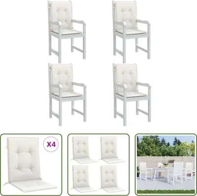 Produktbild von The Living Store Niedriglehner-Auflagen 4 Stk. Melange Creme 100x50x4 cm Stoff