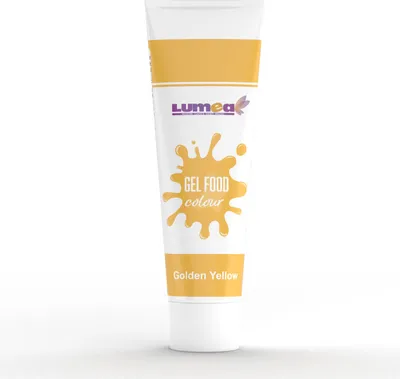 Produktbild von Gel-Lebensmittelfarbe Goldgelb, 30g – Intensiv & mischbar für Fondant, Marzipan, Cremes & mehr