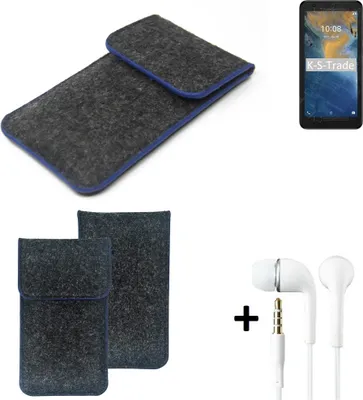 Produktbild von K-S-Trade Handy Schutz Hülle kompatibel mit ZTE Blade A31 Lite Schutzhülle Handyhülle Filztasche Pouch Tasche Case Sleeve Filzhülle dunkelgrau,