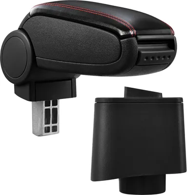 Produktbild von Armlehne Mittelarmlehne Leder Bezug Schwarz / Rot für VW Polo 6R ab 2009- +GTI