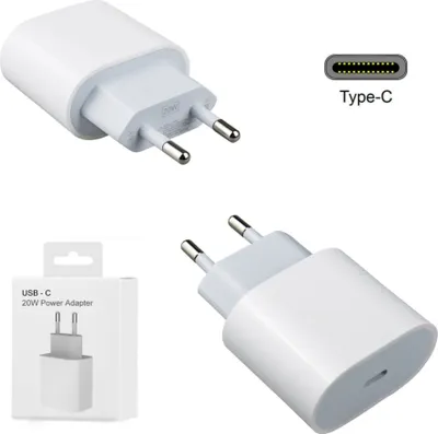 Immagine prodotto di Caricabatteria rapido da 20 W Apple iPhone X 11 12 13 14 15 Pro Max Connettore USB-C, alimentatore USB C per iPhone