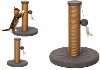 Productafbeelding van Flamingo kraboom Velvi, lichtgrijs, afmetingen: 38,5 x 38,5 x 60 cm