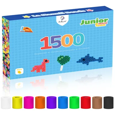 Image de Set de Perles à Repasser Maxi Junior – 1.500 Grosses Perles en 10 Couleurs pour Enfants dès 3 Ans