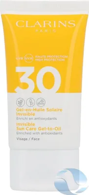 Produktbild von Clarins Invisible Sun Care Gel-To-Oil 30, Sonnenschutzgel, Gesicht, Tube, Feuchtigkeitsspendend, Jeder Hauttyp, 50 ml