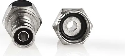 Produktbild von Nedis F-Stecker - Gerade - Stecker - Vernickelt - 75 Ohm - Kräuseln - Kabeleingangsdurchmesser: 5.5 mm - Kupfer - Silber - 2 Stück - Verpackung mit Sichtfenster