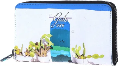 Immagine prodotto di Gabs Pelle portafoglio GMONEY17 Zip Around Wallet Porta Blu bianco