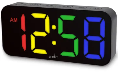 Digitalwecker LED-Farbwechsel, USB-C-Netzteil, Ladeanschluss, schwarz