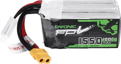 Produktbild von Li-Polymer-Akku 1550mAh 14.8V 100C 4S XT60-Stecker für Modellbau, Drohne, Multicopter, Quadrocopter wie 4S1P