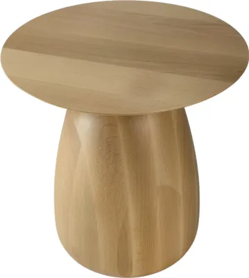 Produktbild von Beistelltisch BAOBAB 34 / Kaffeetisch - Sofatisch - Laptoptisch - Nachttisch - Pflanzentisch / Oval 33 x 34 / Gedrechseltes massives Buchenholz / Naturfarben