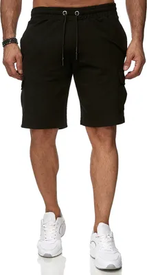 Produktbild von Reslad Kurze Hose Herren Cargo Bermuda Shorts Jogginghose Sport-Hose RS-5069 Schwarz M