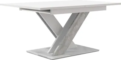 Produktbild von MIRJAN24 Esstisch Bronx, Stilvoll Ausziehbar Esszimmertisch, Design Tisch, Esszimmer (Farbe: Weiß / Beton)