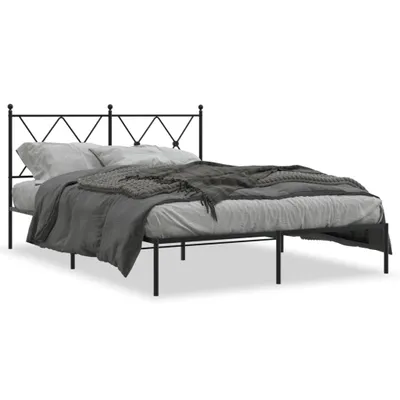 Obrázek produktu pro vidaXL Postel s čelem kovová černá 135x190 cm