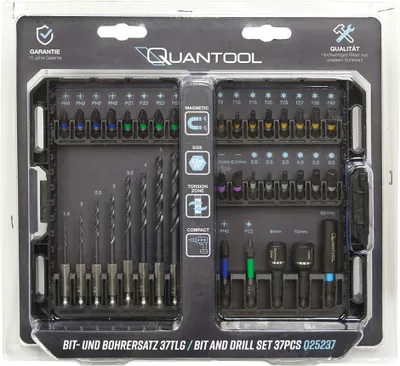 Produktbild von QUANTOOL Bit- & Bohrer-Satz 37-teilig in Kunststoffbox
