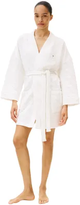 Produktbild von Tommy Hilfiger Damen Bademantel Gift Quilted Robe Kurz, Elfenbein (Ivory), S