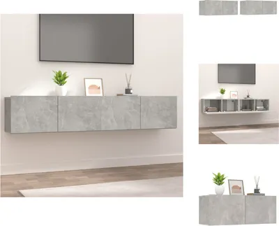Produktbild von vidaXL TV-Schränke 2 Stk. Betongrau 80x30x30 cm Holzwerkstoff - TV-Möbel