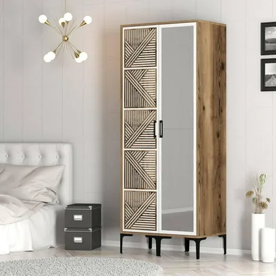 Produktbild von Dmora Kleiderschrank 2-türig, 80x201,4 cm, Braun, Garderobe