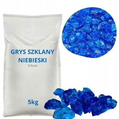 Produktbild von Glasbruch SKY BLUE 3–5 cm – dekorativer Gartenstein & Teichkies | 5 kg Dekorglas für Gabionen, Teiche