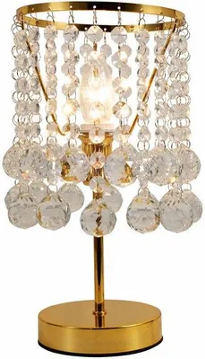 Immagine prodotto di Lampada da tavolo London Crystal dorata con cristalli, 1xE14x40W, metallo, dimensioni: 33x16x16 cm, IP20, Reality
