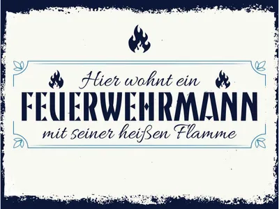 Produktbild von vianmo Holzschild 30x40 cm Hier wohnt ein Feuerwehrmann Beruf Arbeit