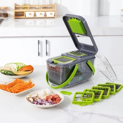 Productafbeelding van Famanu groentesnijder - Met verschillende messen en een schiller - Mandoline - Uiensnijder