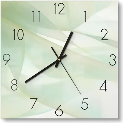 Produktbild von DEQORI Glasuhr 30x30 cm Zahlen 'Zarte Eleganz' Wanduhr Glas Uhr Design leise Küchenuhr