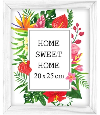Obrázok produktu pre Rámček na fotky MG Design, biela farba, 20 x 25 cm – vyrobený z prírodného dreva s akrylátovým sklom, určený na zavesenie aj na postavenie, vhodný na fotografie, plagáty a puzzle
