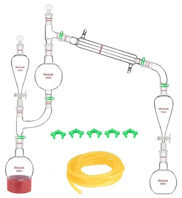 Produktbild von Destillationsanlage – Destillationsglaswaren – Destillationsaufbau – Laboratoriumsglaswaren – Dampfdestillation