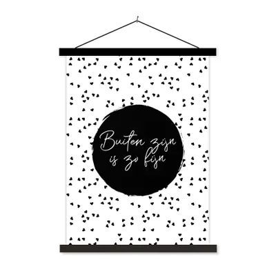 Produktbild von MuchoWow® Textilposter Draußen sein ist so schön - Text - Garten - Zitate 40x53 cm mit schwarzem Rahmen - Abbildung