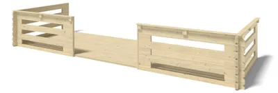 Image de Terrasse en bois avec balustrade pour abri en bois - 12m2 - 6m x 2m - couleur: naturel - DOM555 - ALTANKA