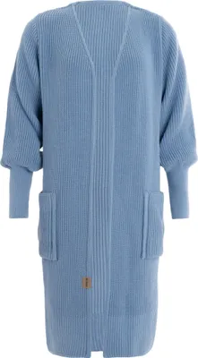 Produktbild von Knit Factory Patty Lange Strickjacke - Crystal Blue - 40/42