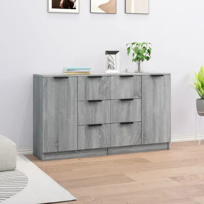 Obrázok produktu pre vidaXL Príborníky 2 ks. Sivá Sonoma 60x30x70 cm odvodený drevený výrobok