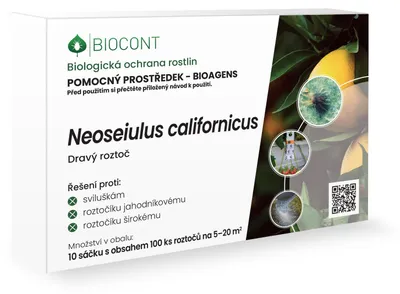 Obrázok produktu pre BIOCONT LABORATORY, spol. s r.o. Dravý roztoč na larvy,nymfy a vajíčka svilušek (1000ks) Neoseiulus californicus