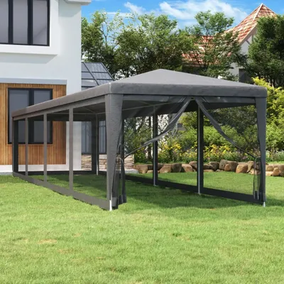 Produktbild von Maison Exclusive - Partyzelt mit 10 Mesh-Seitenwänden Anthrazit 3x12 m HDPE