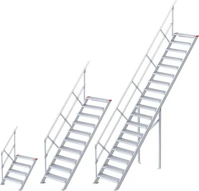 Produktbild von Euroline 510 Treppe 45° 1000mm Stufenbreite 15 Stufen Stahl Gitterrost