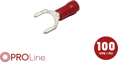 Produktbild von Gabelkabelschuh 0,5mm²-1,5mm²/6,4mm rot 100 Stück lose