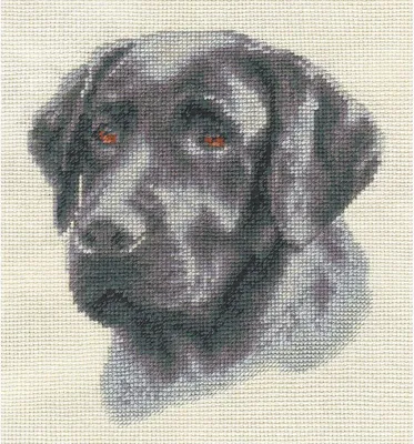 Zdjęcie produktu dla Zestaw do haftu krzyżykowego Panna "Czarny Labrador" 17,5x23,5cm