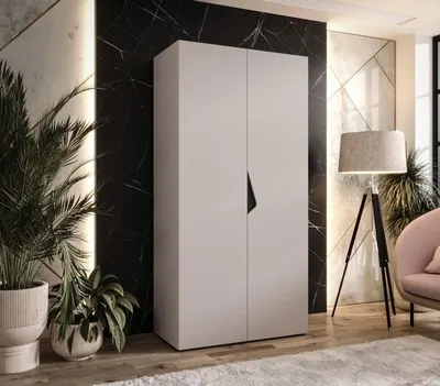 Obrázek produktu pro Úzká šatní skříň 100 cm AMARIS 1 - kašmír / černý úchyt